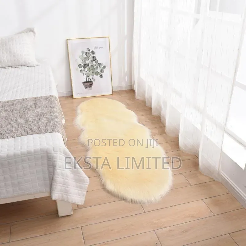 Fluffy Faux Fur Rugs Floor High Density Mat 60x90cm Grey