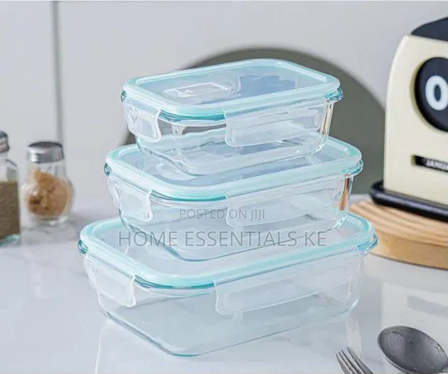 *3pc High Borosilicate Food Containers*410ml,700ml,1040ml