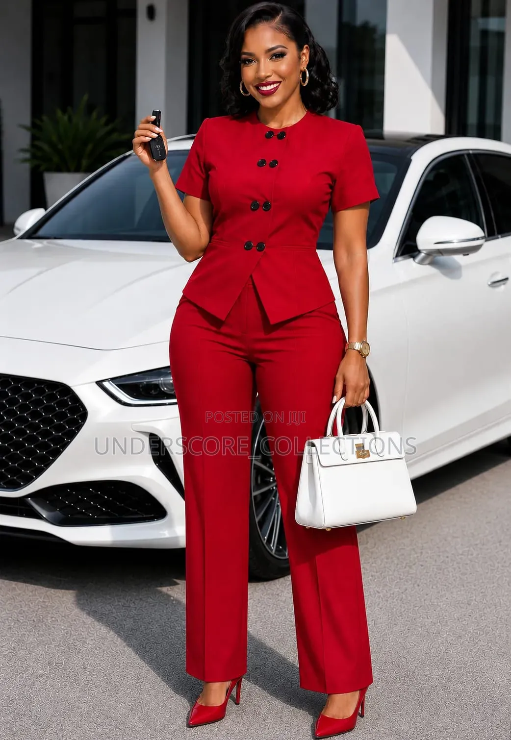 Executive Ladies Shortsleeved Trouser Suit
