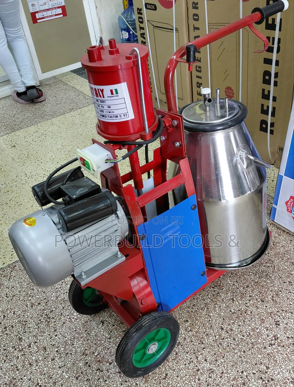 Kmax Italy Single Bucket/Barrel Milking Machine 40l Single Phase