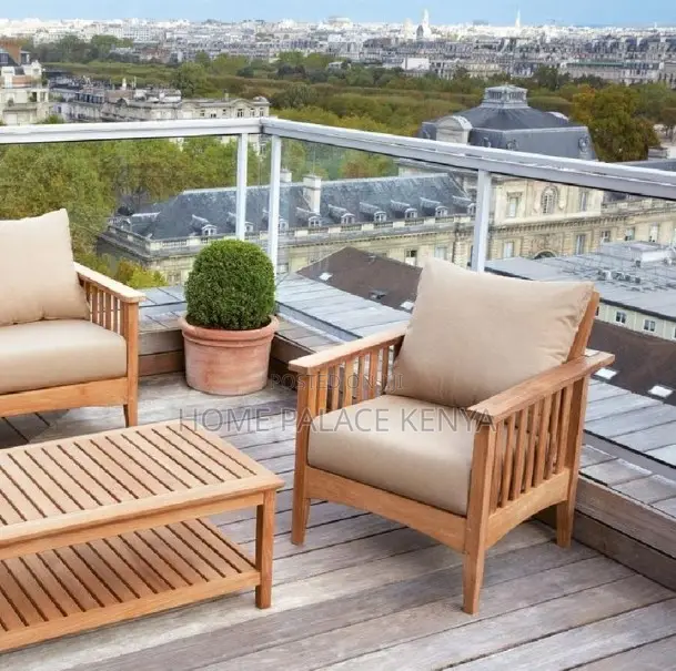 Wooden Chair: Luxury Teak Wood Cushioned Lounge Chair