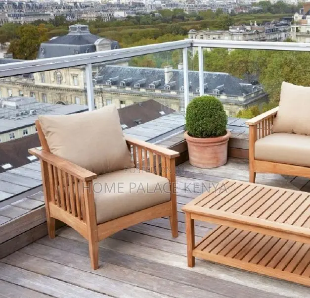 Wooden Chair: Luxury Teak Wood Cushioned Lounge Chair