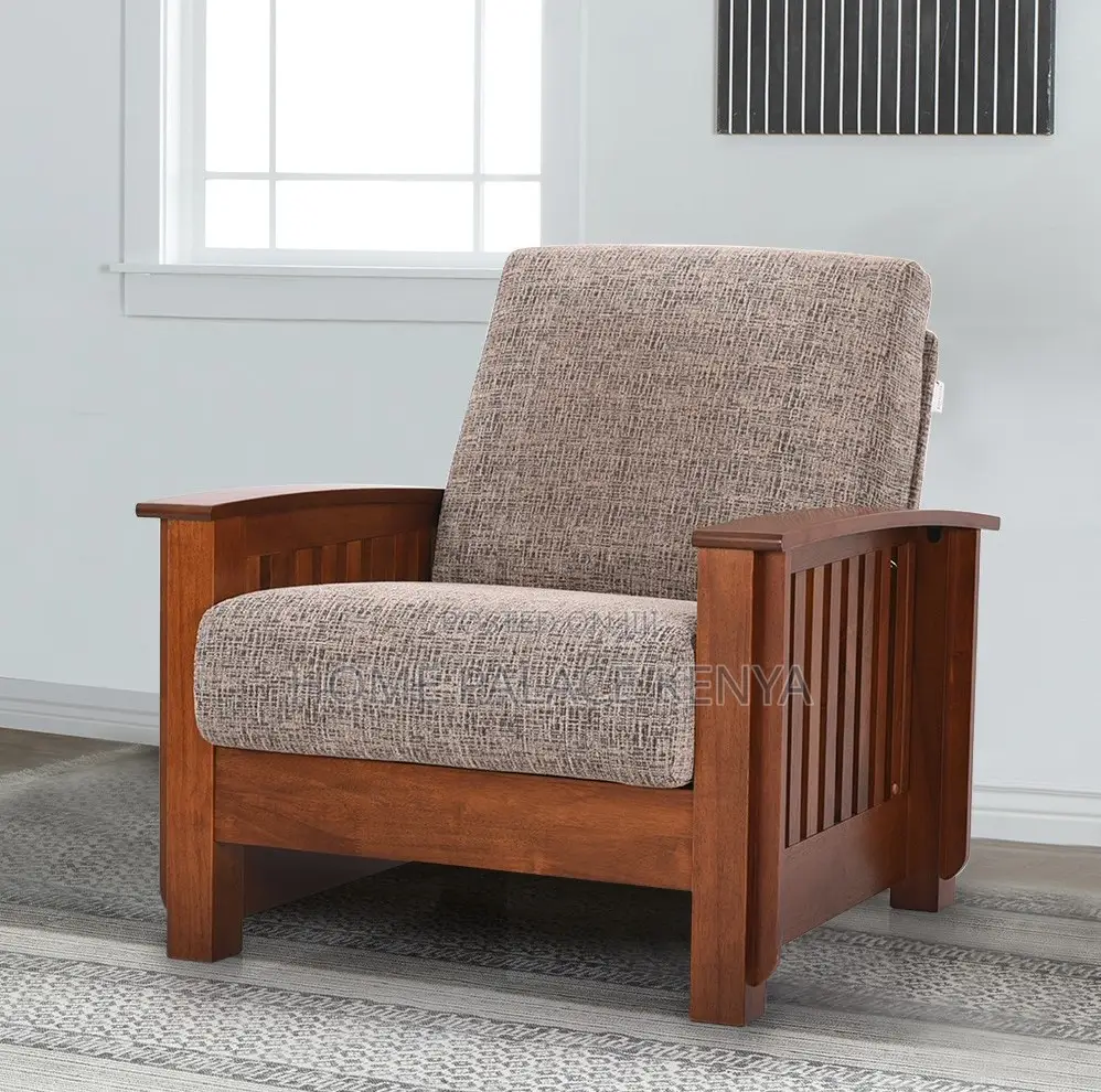 Wooden Chair: Luxury Teak Wood Cushioned Lounge Chair