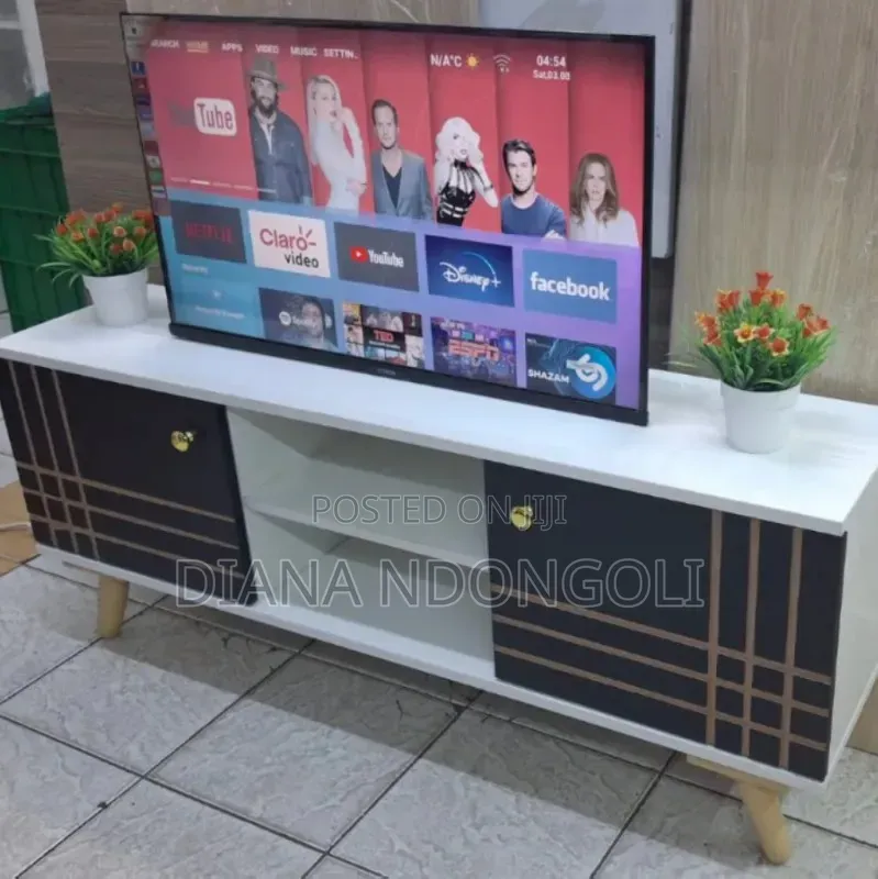 *Sydney Modern Wooden Tv Stand 4ft White and Black