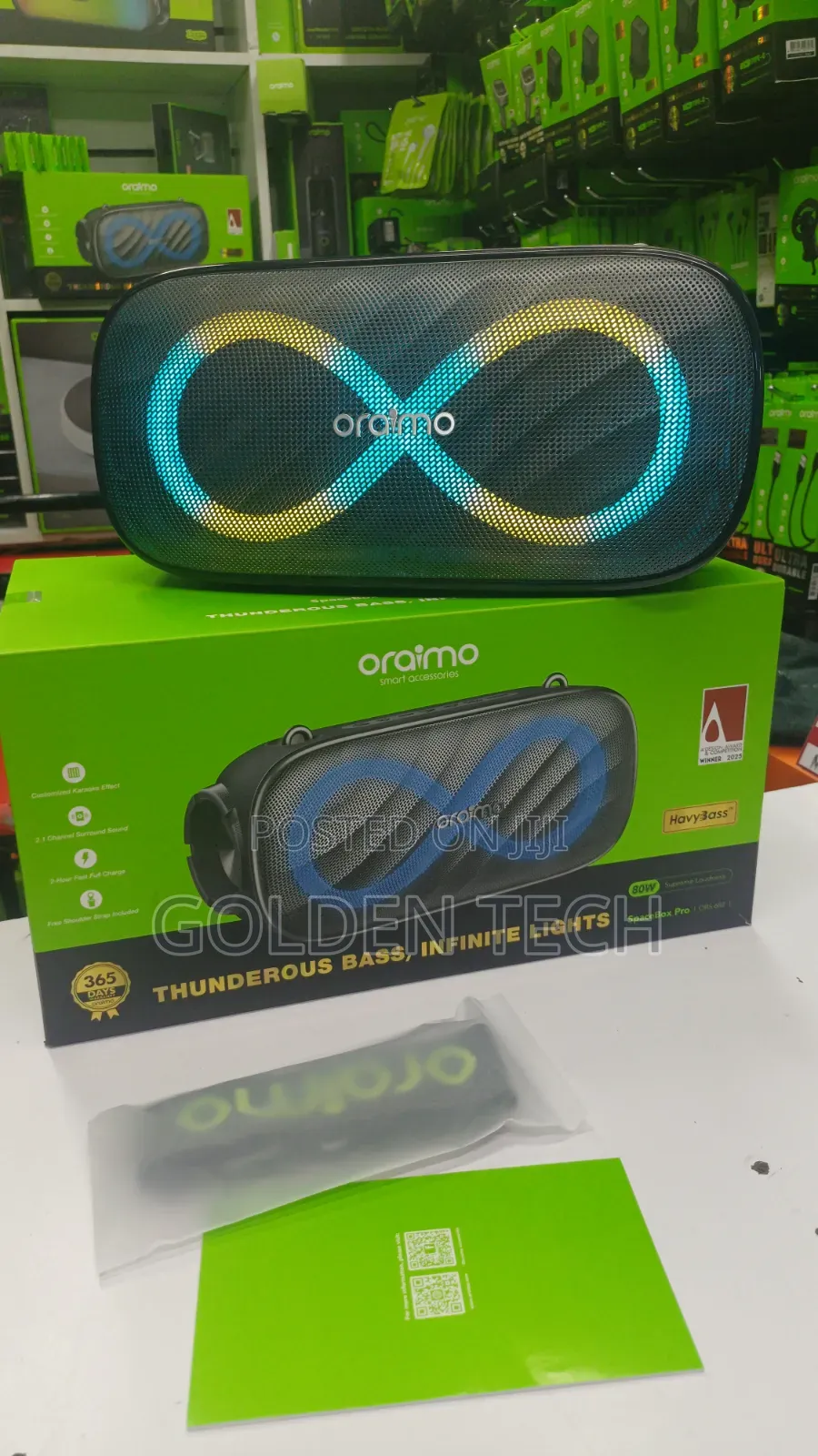Oraimo Spacebox Pro 80w Bluetooth Speaker With Karaoke RGB Lights