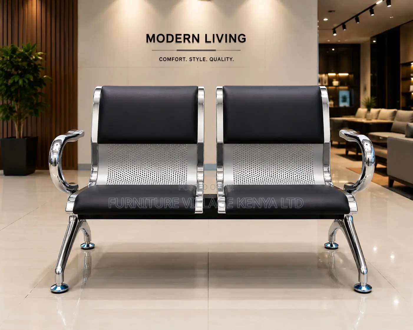 2-Seater Reception Office Bench