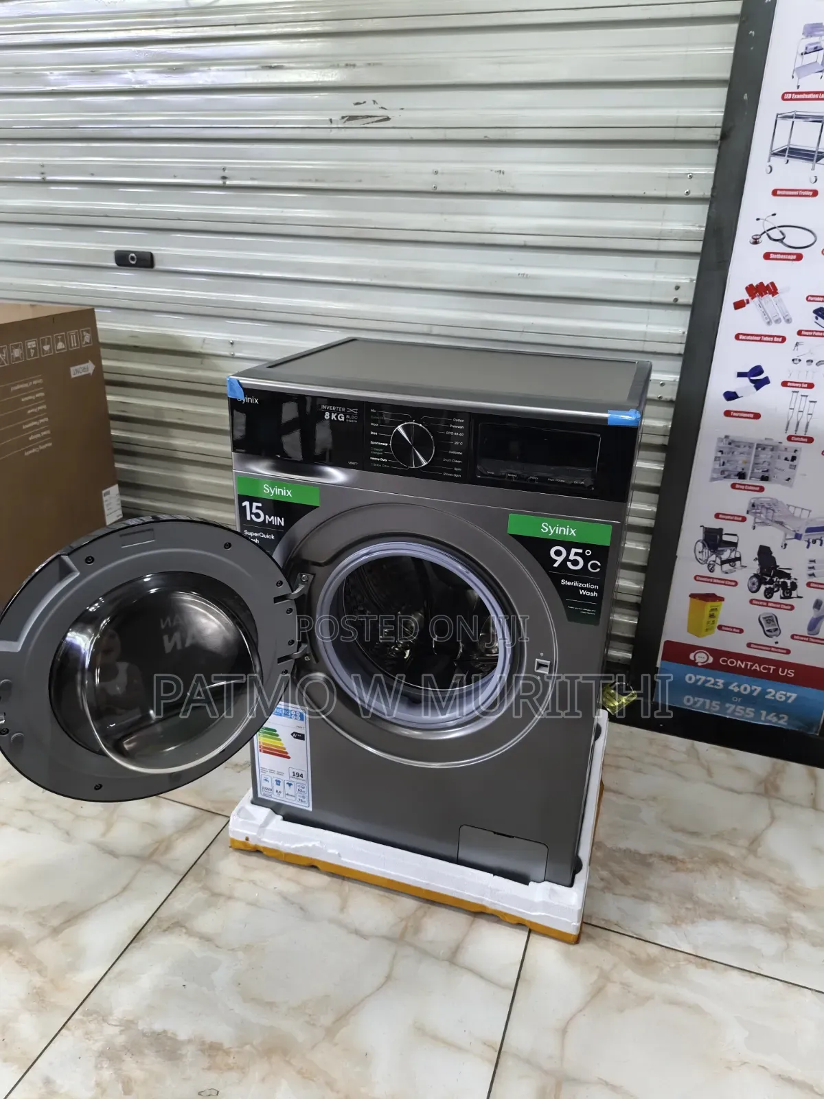Syinix Washing Machine Frontloaf Wash and Spin 8kgs