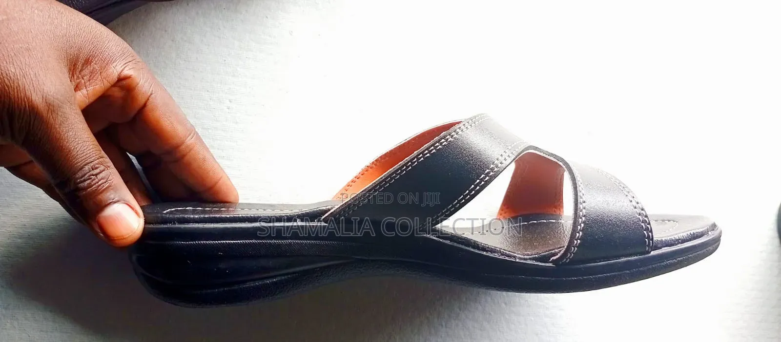 Women's Stylish Wedge Sandals – Black Straps