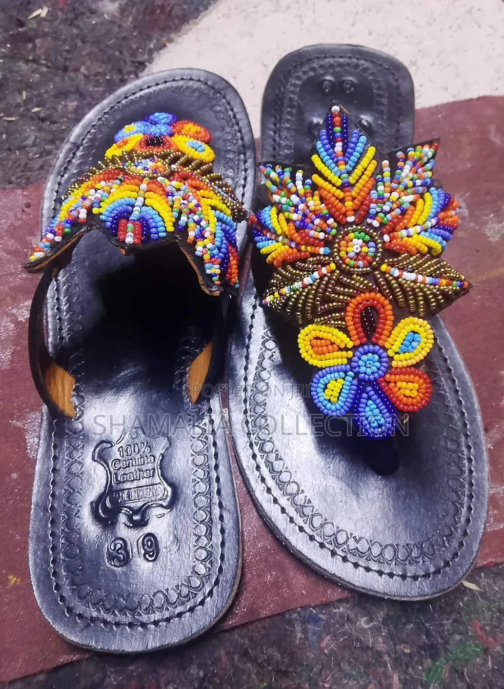 Handmade Beaded Leather Sandals