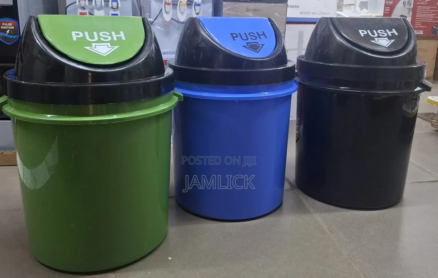 Push Dustbin Kitchen Home Waste Bin Garbage Container - Pt