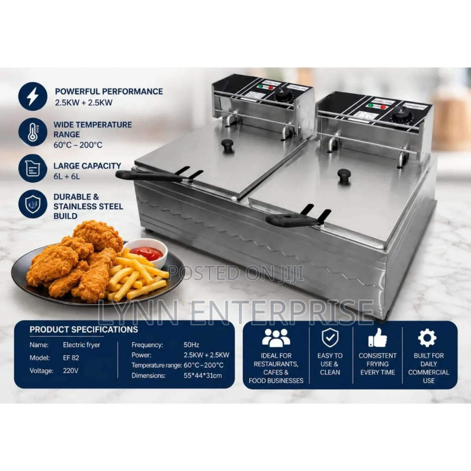 Premier Double Deep Fryer Powerful Performance