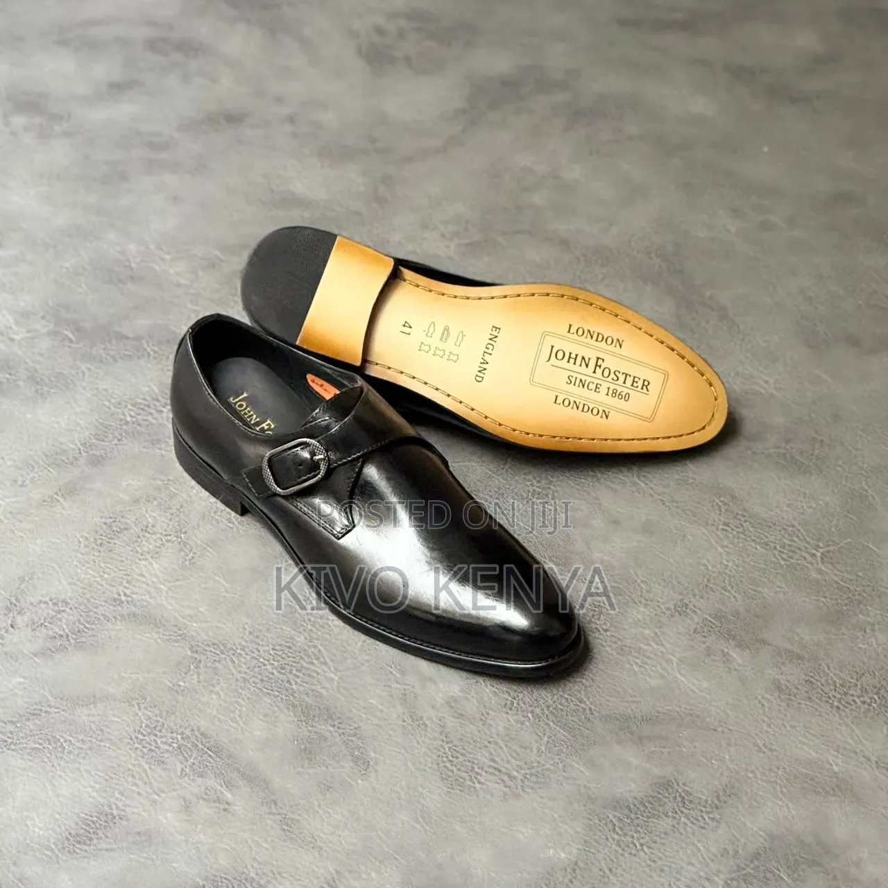 John Foster Leather Monk Strap Shoes
