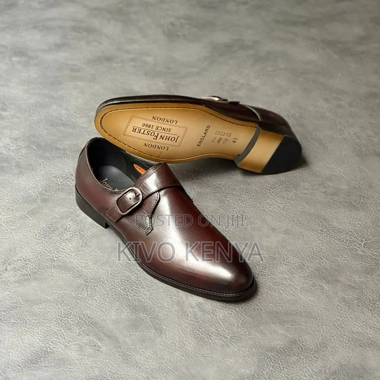John Foster Leather Monk Strap Shoes