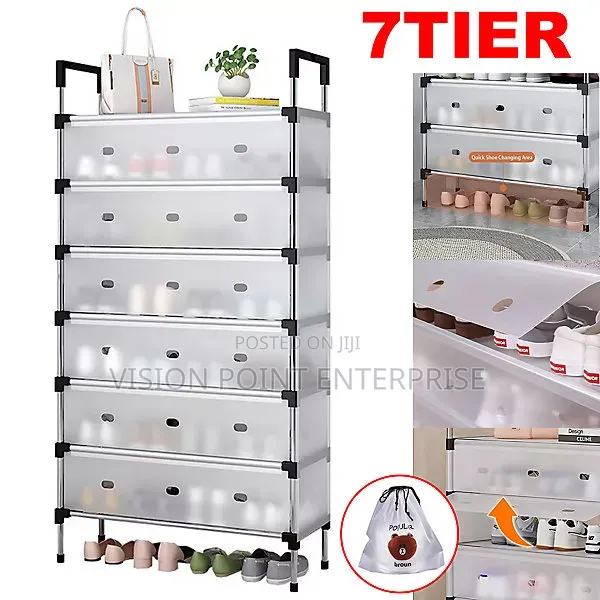 7-Layer Multifunctional Shoe Rack With a Dustproof Cover