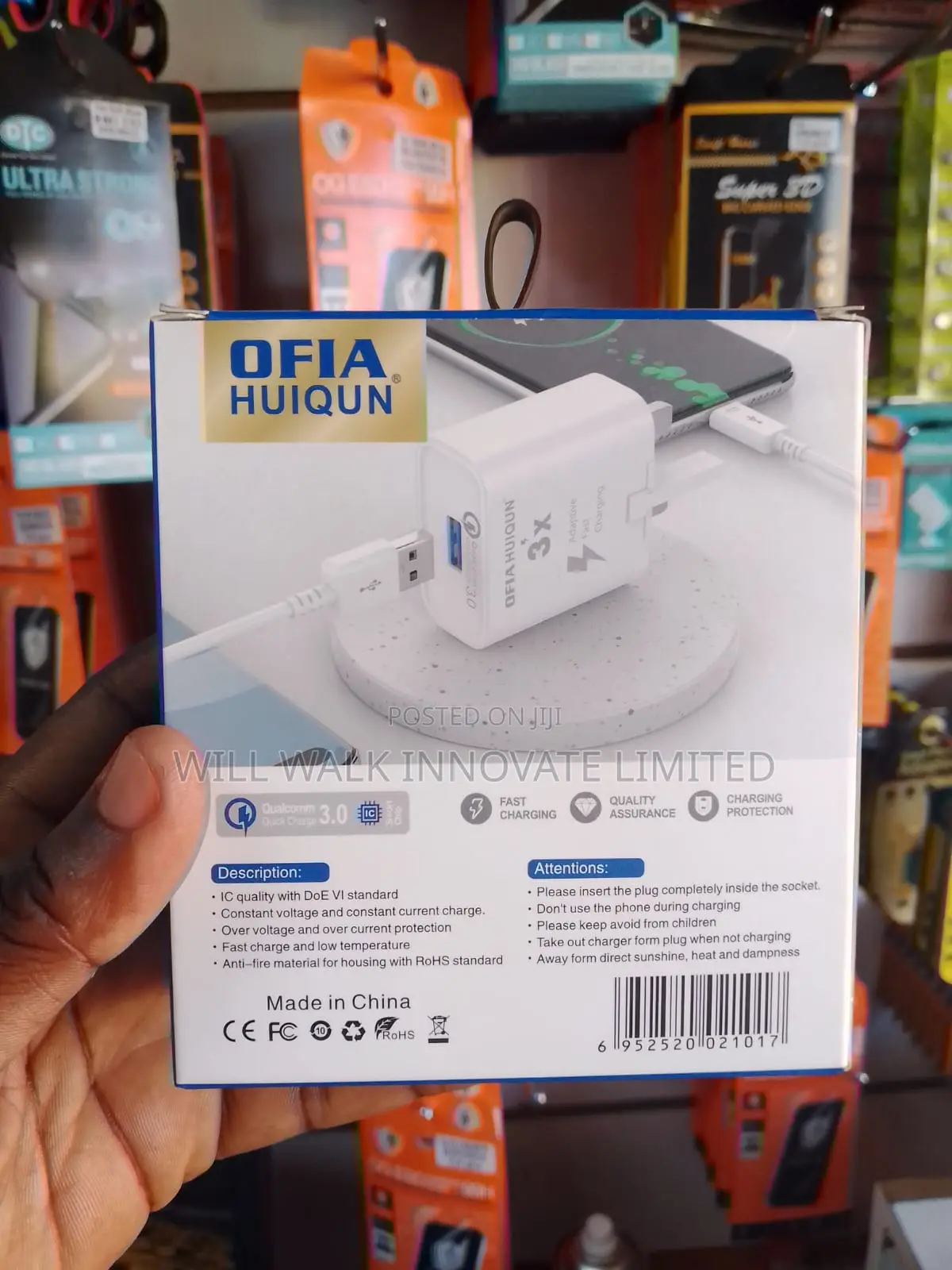 Ofia Huiqun 25w Adaptive Fast Charger Block + Type-C Cable Set
