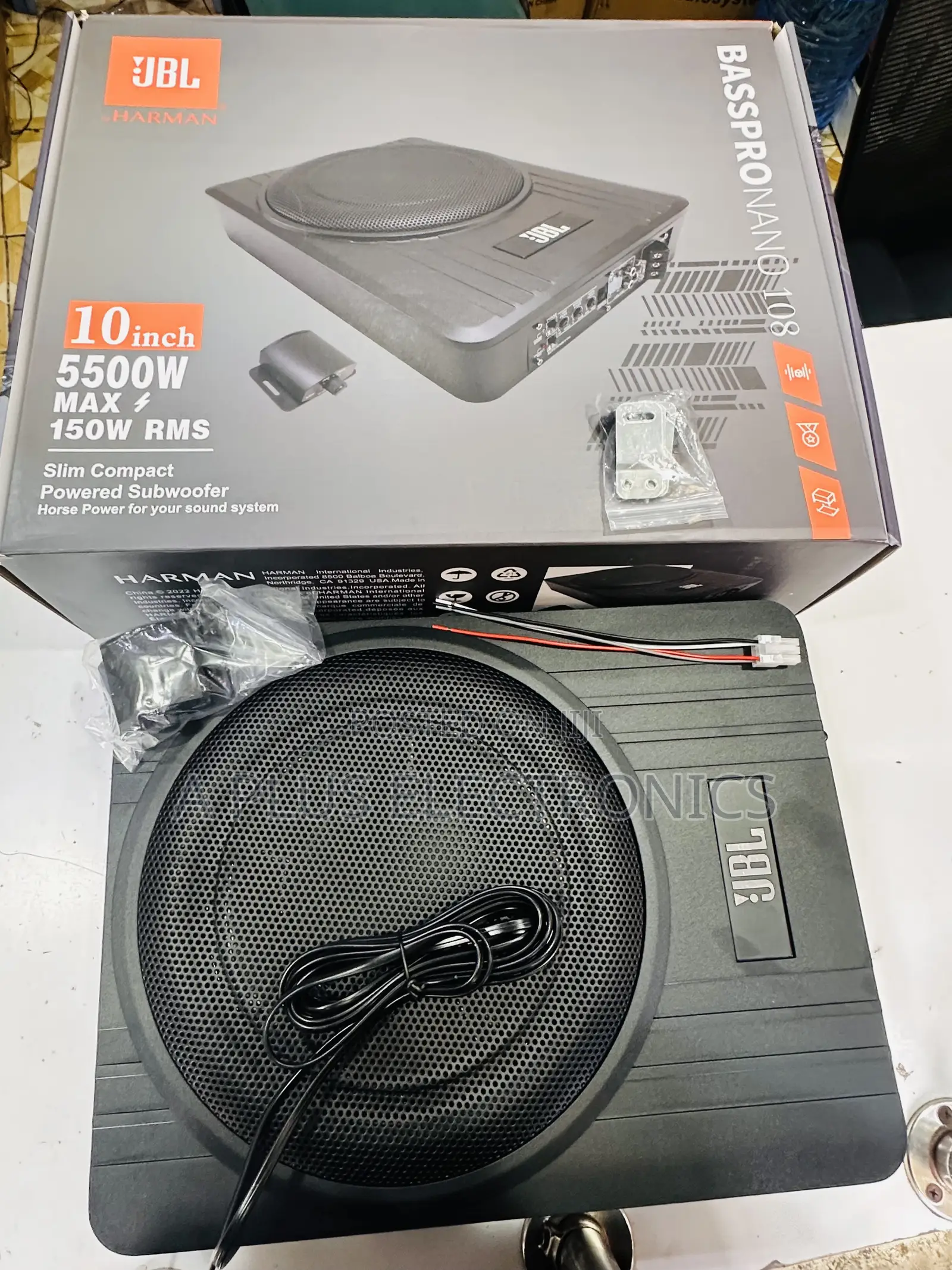 JBL Underseat Subwoofer 5500w Nano108 – Active Bass for Cars