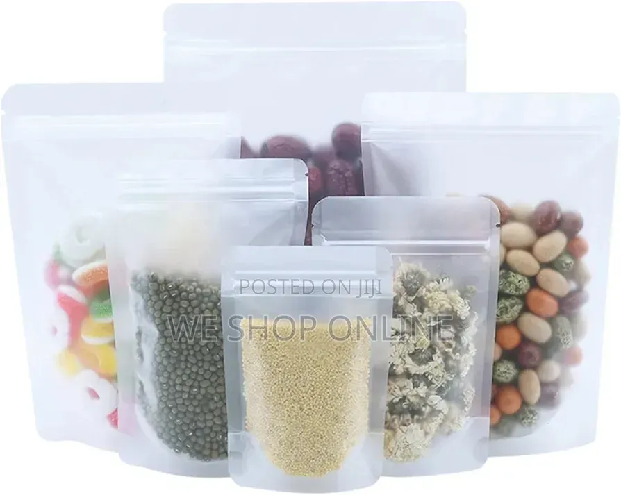 18*26cm Clear Matte Finish Stand Up Pouches With Ziplock 50pcs