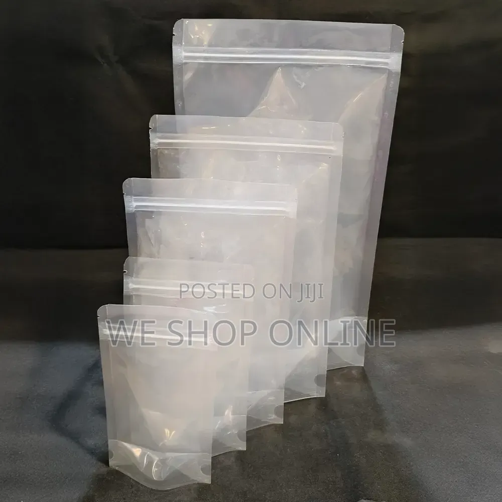 18*26cm Clear Matte Finish Stand Up Pouches With Ziplock 50pcs