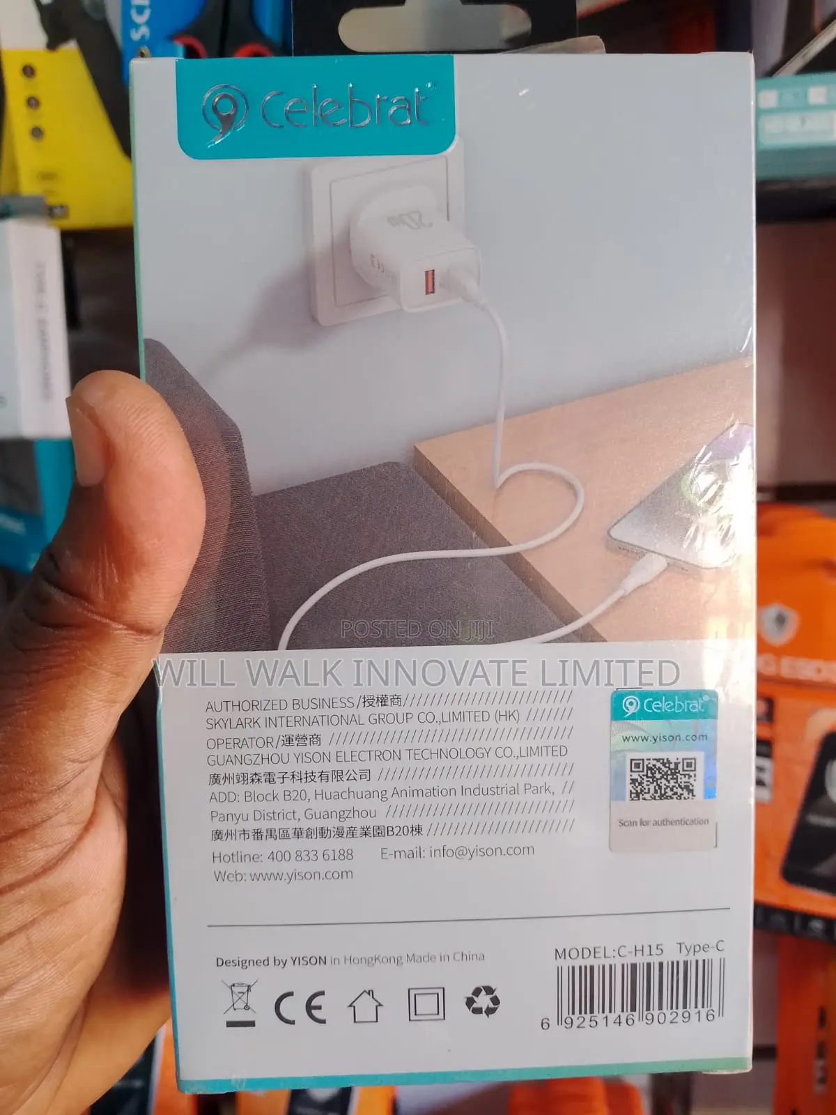 Celebrat C-H15 20w Uk Fast Charger Brick – Type-C Power Delivery