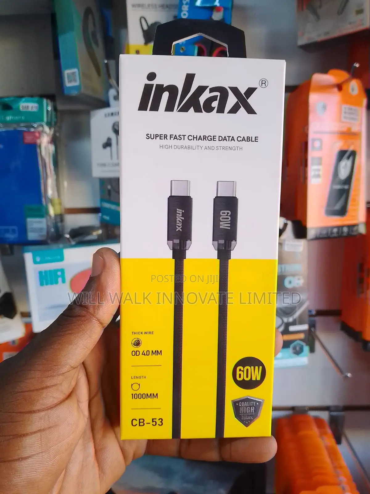 Inkax Cb-53 60w Heavy Duty Type-C Fast Charging Cable – 1 Meter
