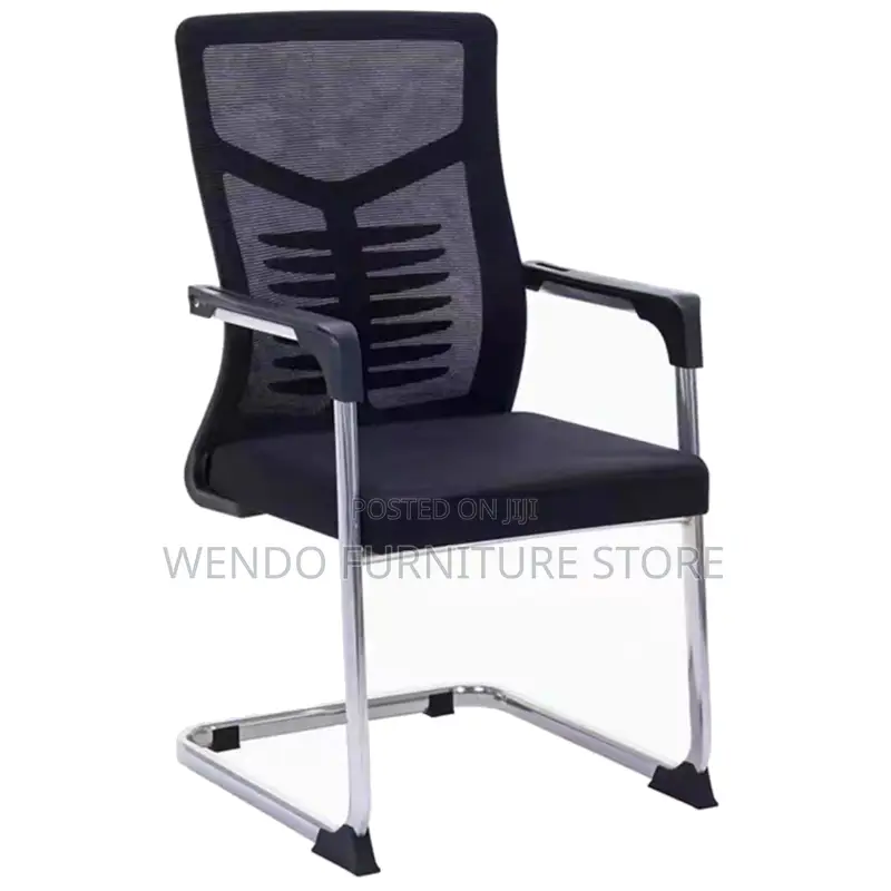 Office Chairs; Fabric Mesh Non Swivel Sled Based Visitors Chairs