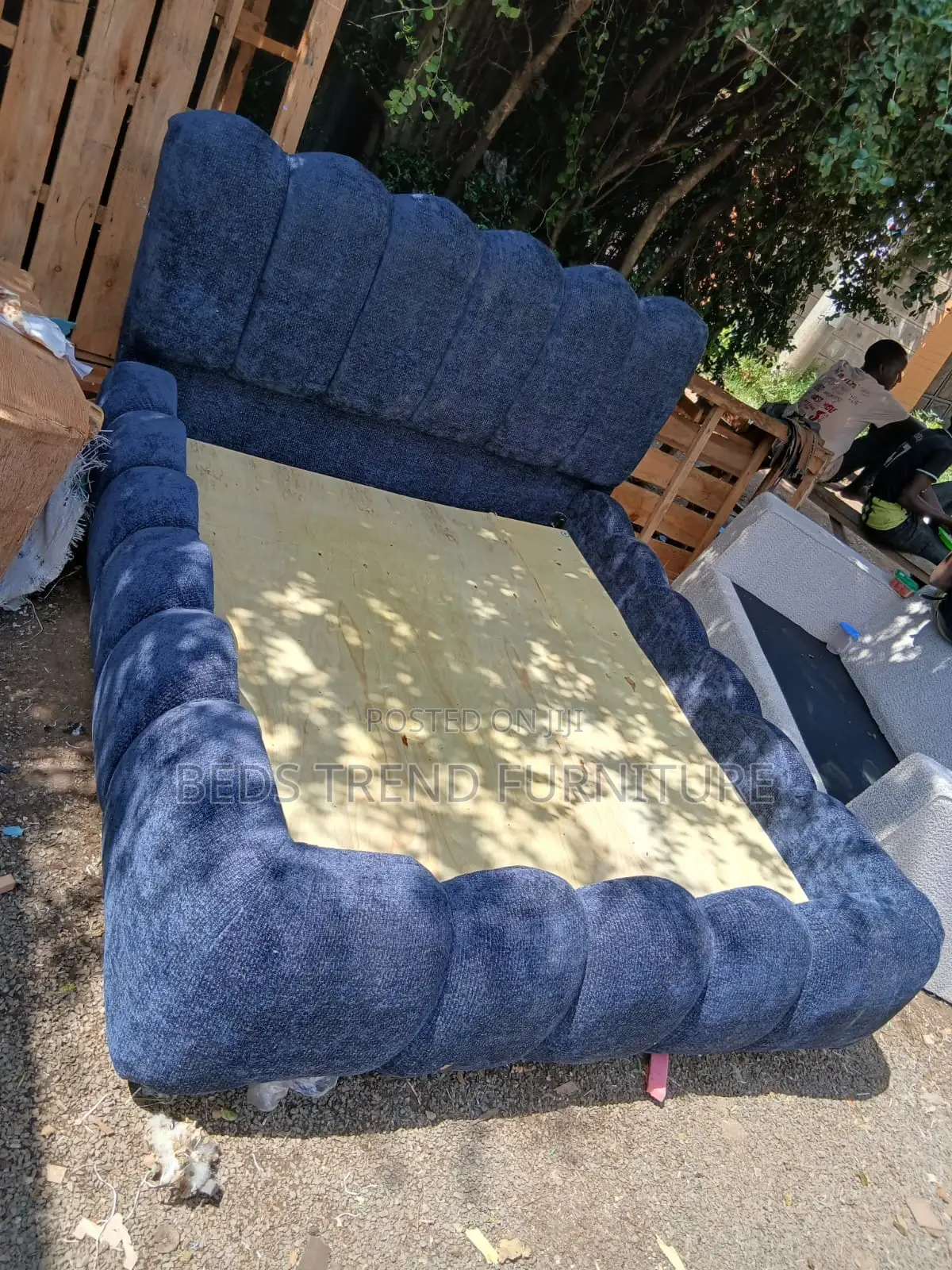 6 by 6 Navy Blue Bubble Bed