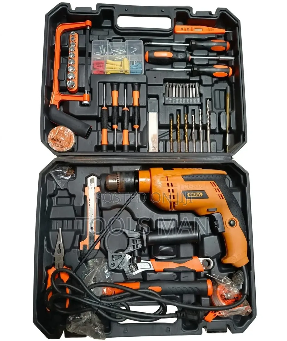 Dera Electric Drill and Hand Tool Kit - Complete 100+ Piece Set.