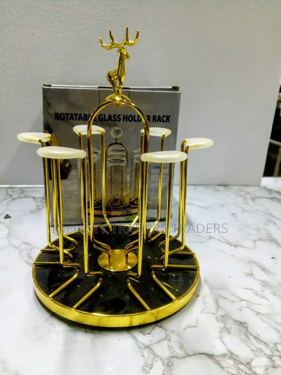 6 Gold Glass Holder
