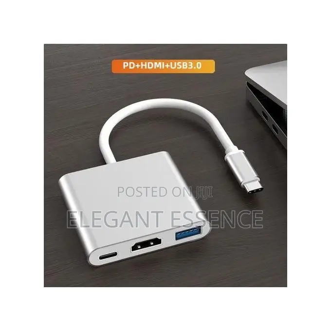 3-in-1 Usb C Hub, Hdmi +Usb 3.0,Type-C Adapter for Macbook/Laptop