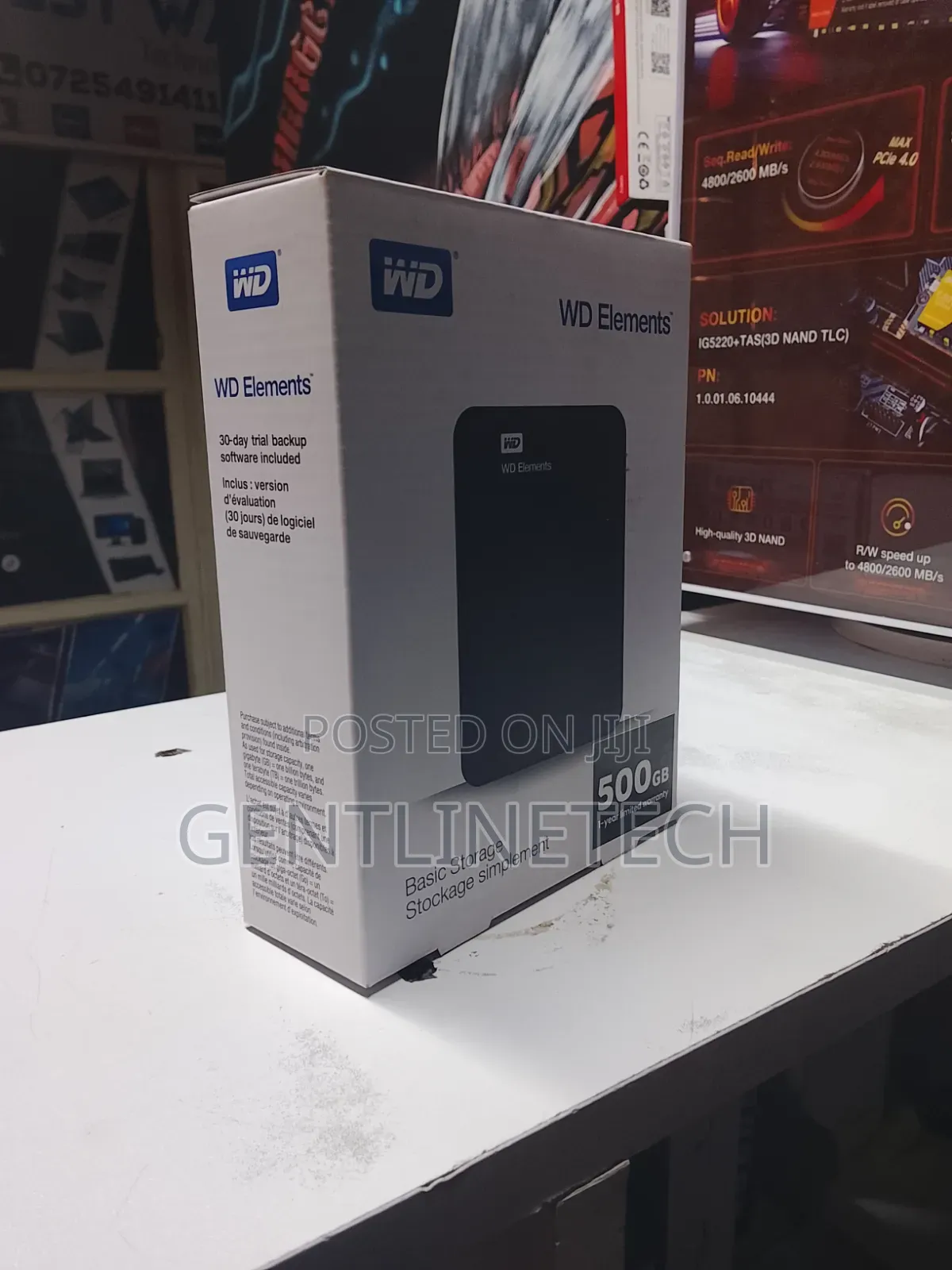 Wd Elements 500gb Portable External HDD – Plug Play