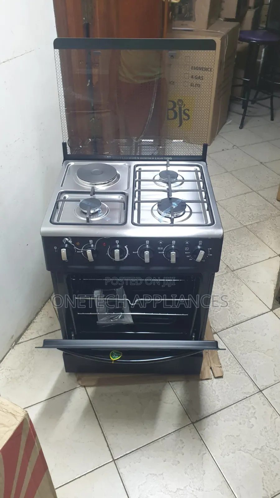 Black 60*60 Globalstar Jet 3+1 Standing Cooker With Electric Oven