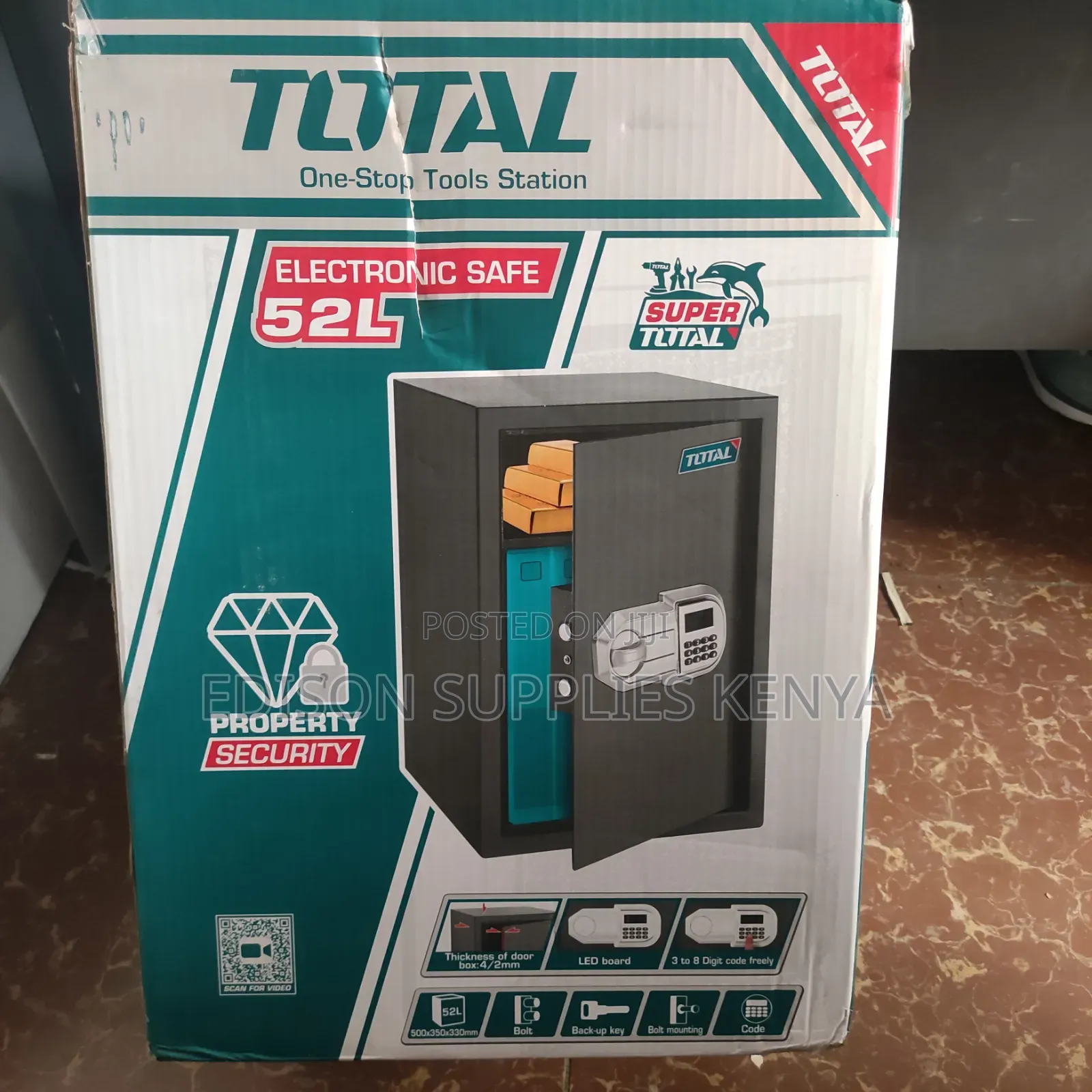 Safe Box Total Electronic Safe 52 L Digital Lock Security Cash Money