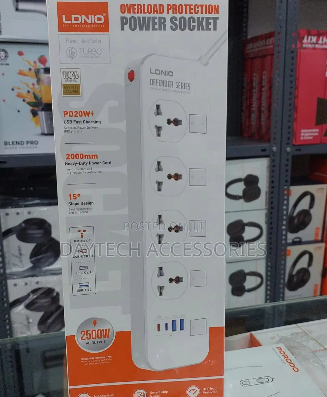Ldnio Sc4408c Extension Power Strip (4 Ac Outlets + 4 Usb Ports