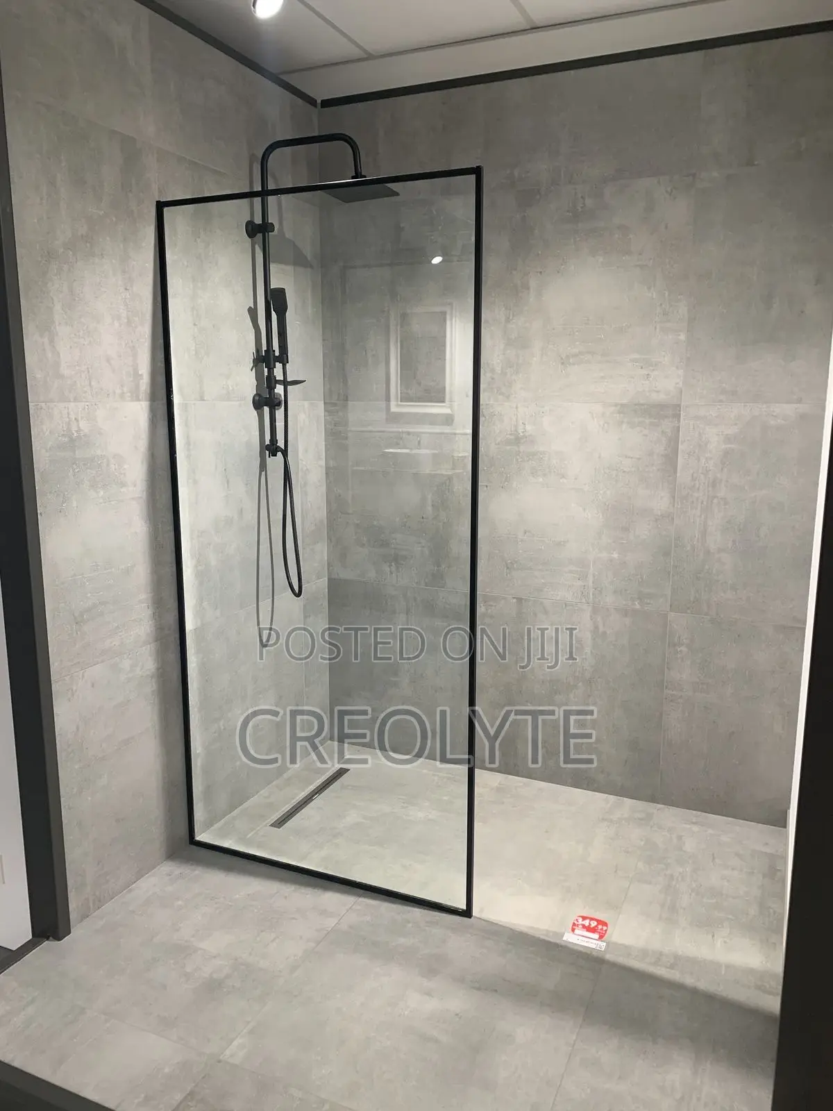 Matte Black Framed Walk-in Shower Screen | Fixed Panel | Wet Room