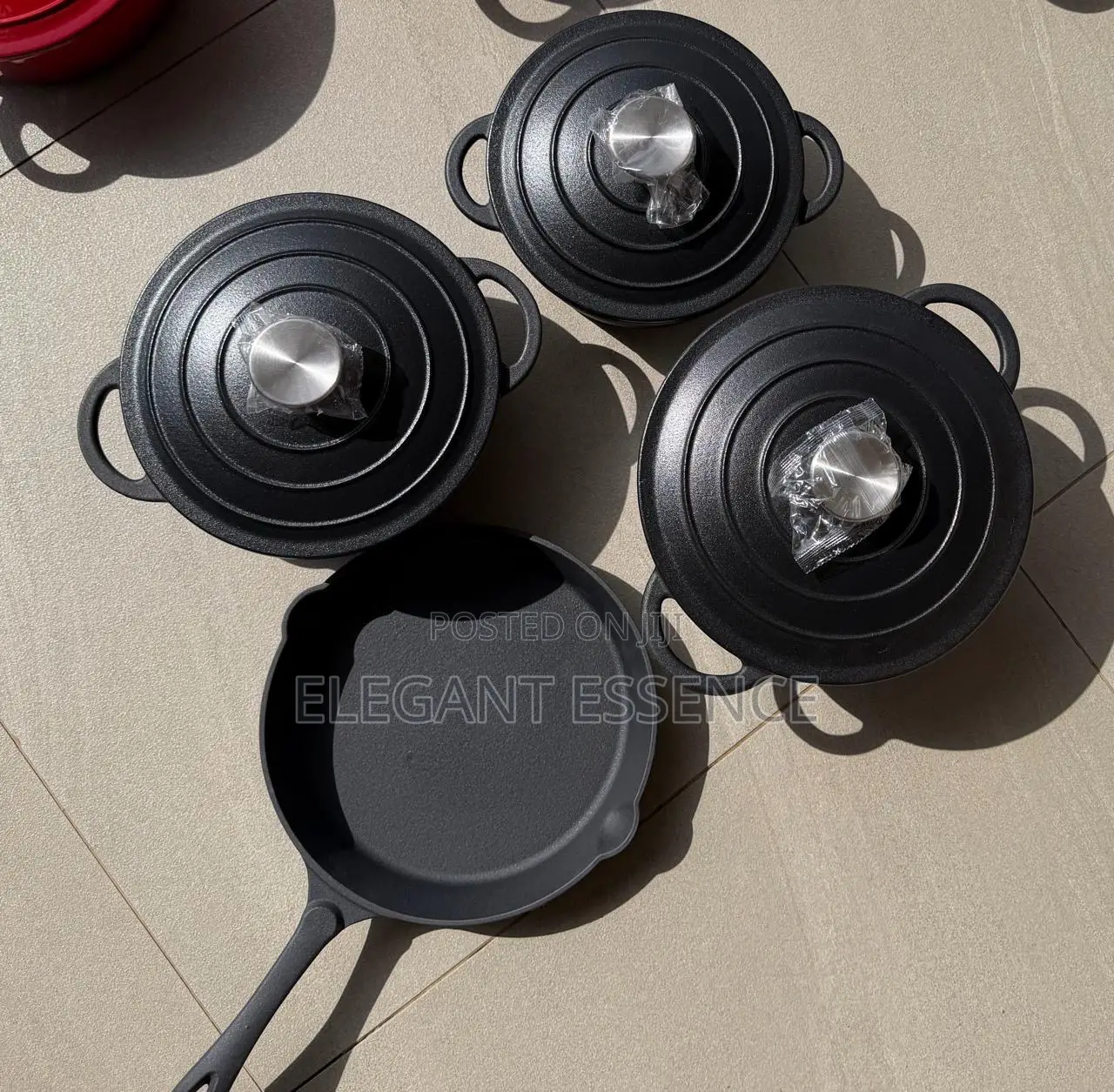 7pcs Raw Cast Iron Cookware