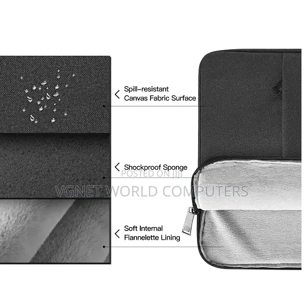 Padded Laptop Sleeve 13",14,15.6 Inches, Padded With Extra Pocket.