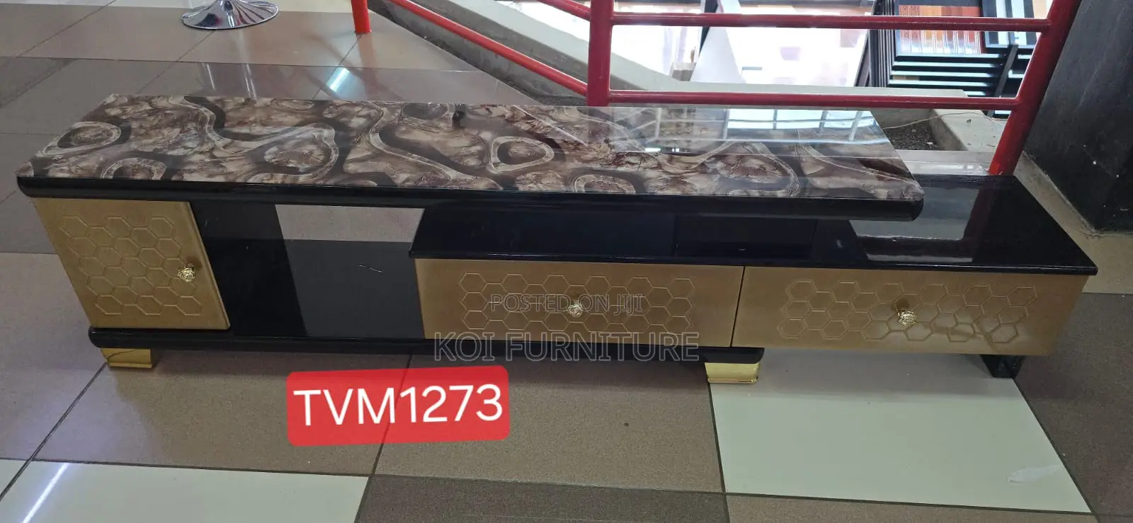 Tv Stand : Modern Marble-Effect Tv Stand and Coffee Table Set