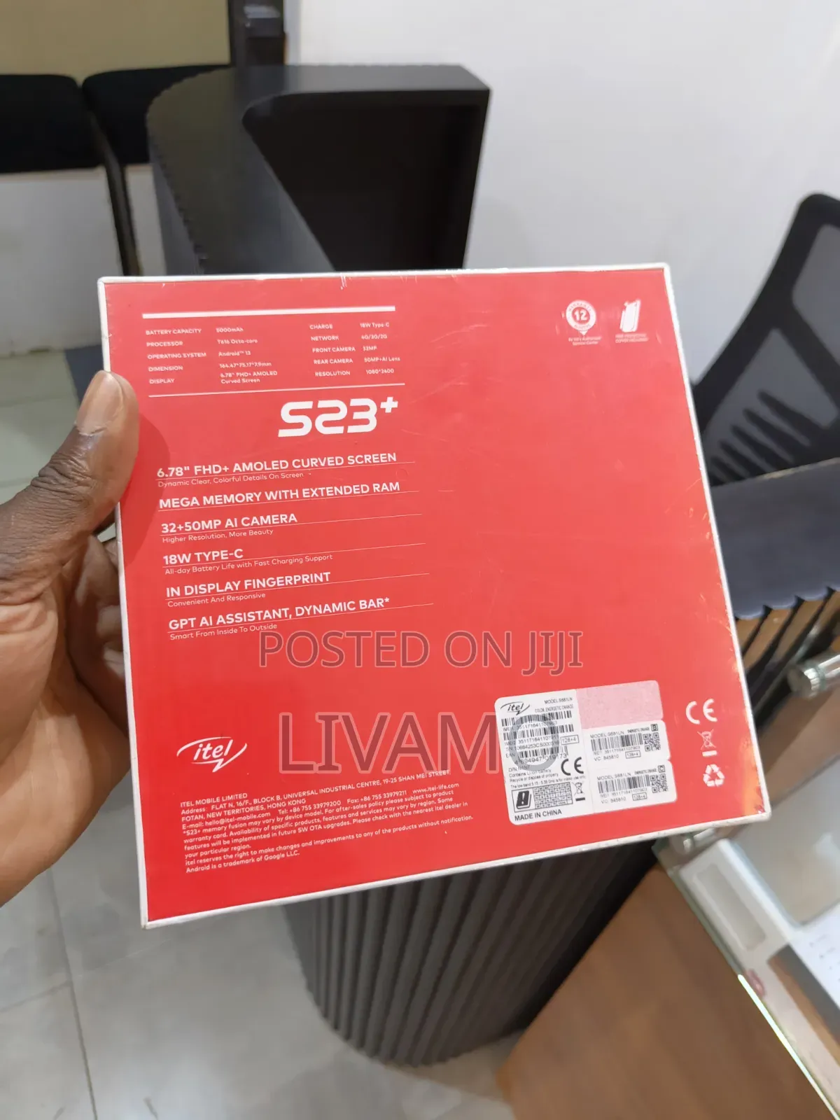 New Itel S23 Plus 256 GB Black