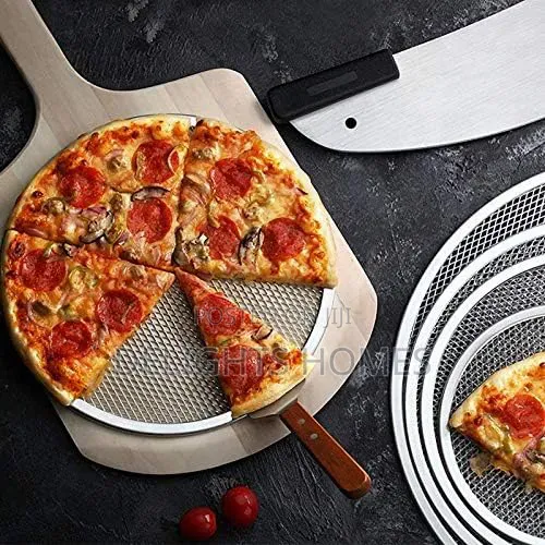 3pcs Aluminium Mesh Pizza Trays_tin