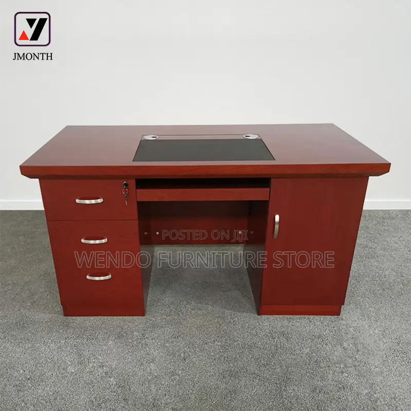 Office Desk; 1.2 Meter Executive Mahogany Red-Brown Desk