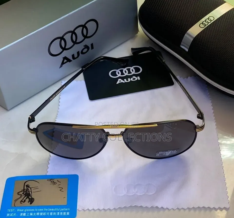 Black 100% Uv Protection Unisex Audi Designer Sunglasses