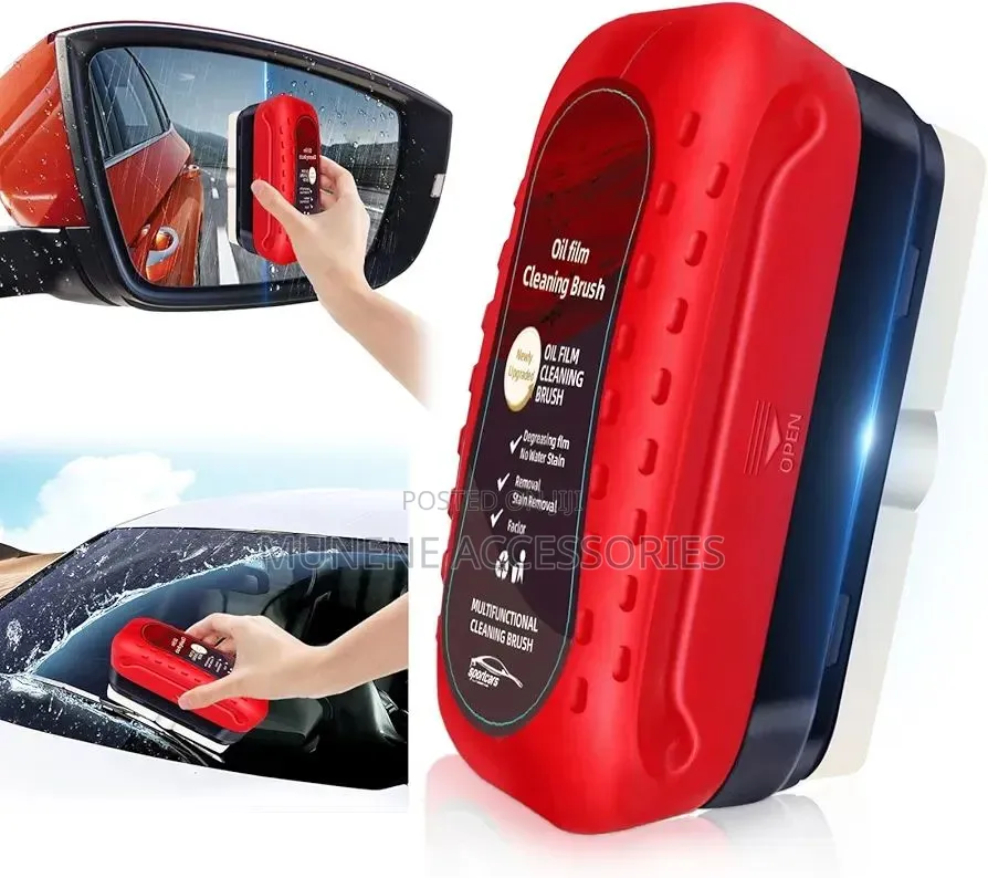 Automotive Oil Film Cleaning Brush With Reusable Foam Sprayer,