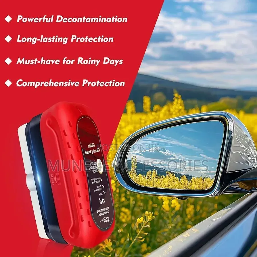 Automotive Oil Film Cleaning Brush With Reusable Foam Sprayer,