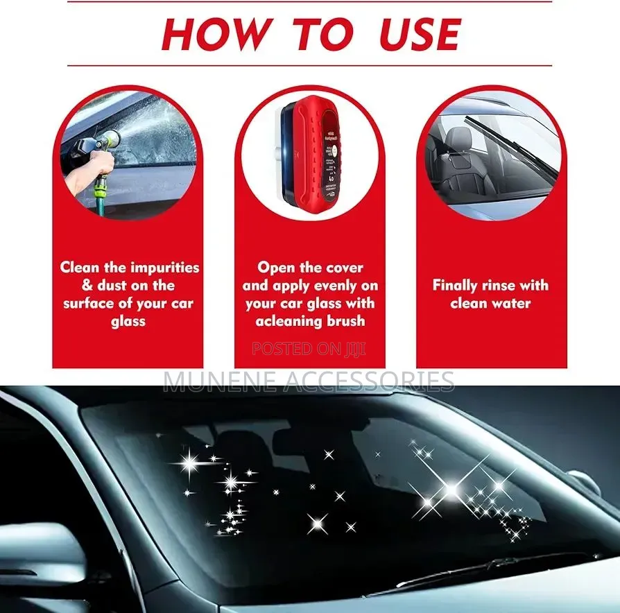Automotive Oil Film Cleaning Brush With Reusable Foam Sprayer,