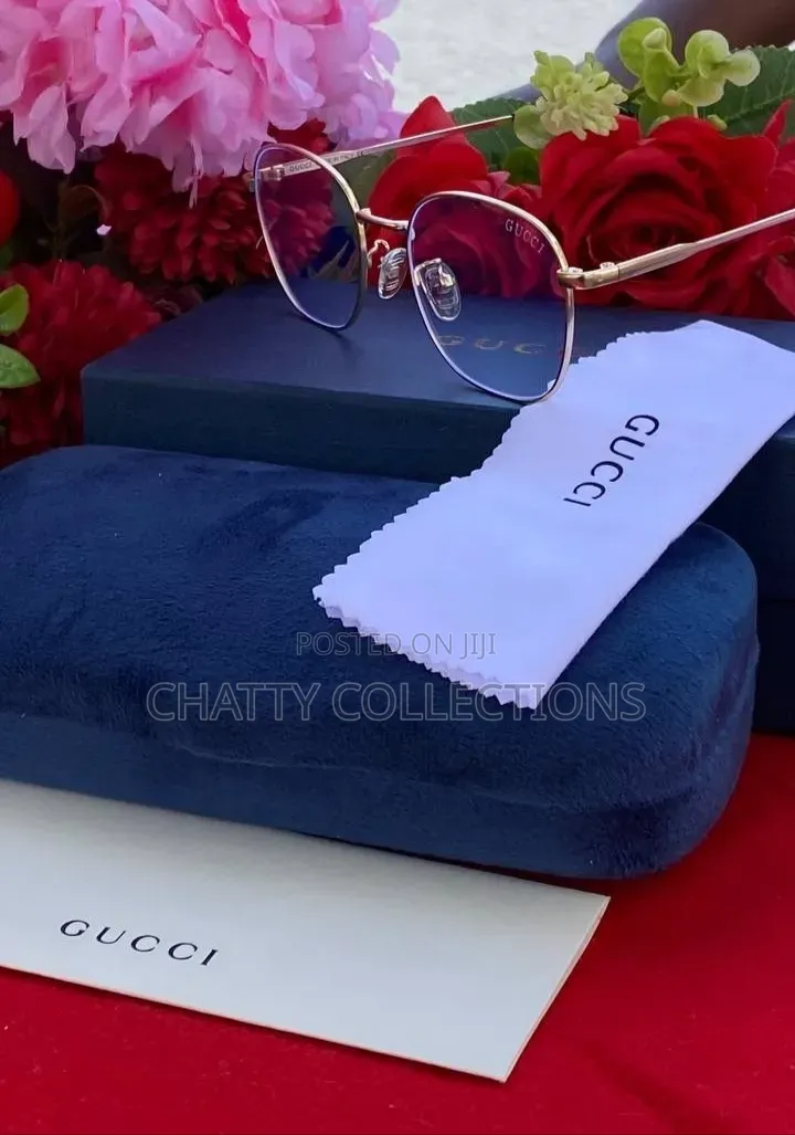 100% Uv Protection Unisex Gucci Clear Designer Sunglasses
