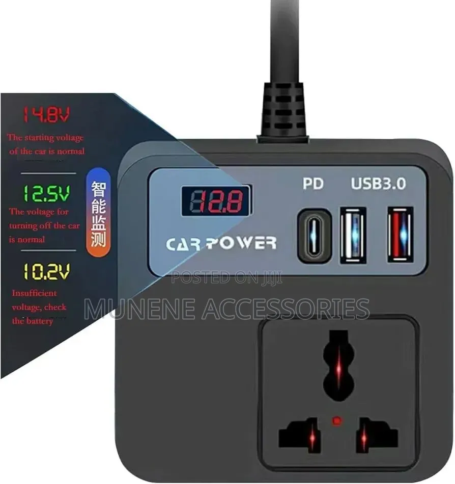 Car Inverter 12v 24v to 110v 220v Charger Power Converter 100w Usb C