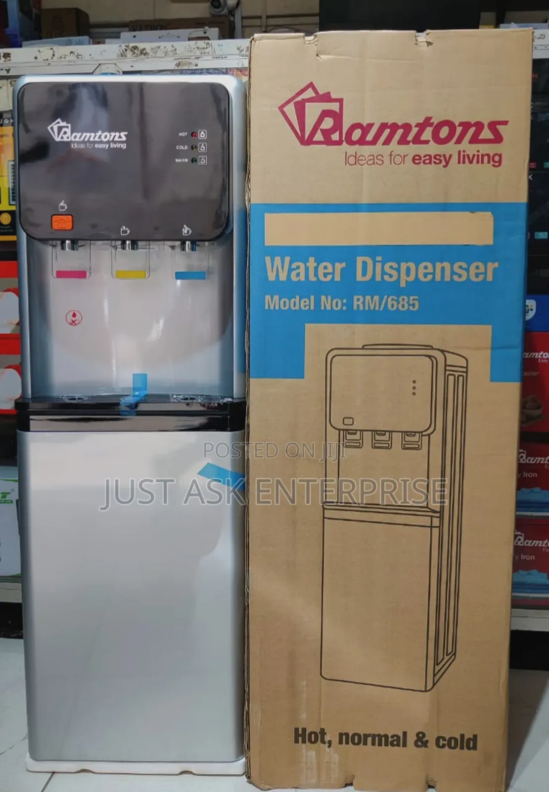 Ramtons Dispenser 3 Taps Hot, Cold and Normal ,Compressor - Rm/685