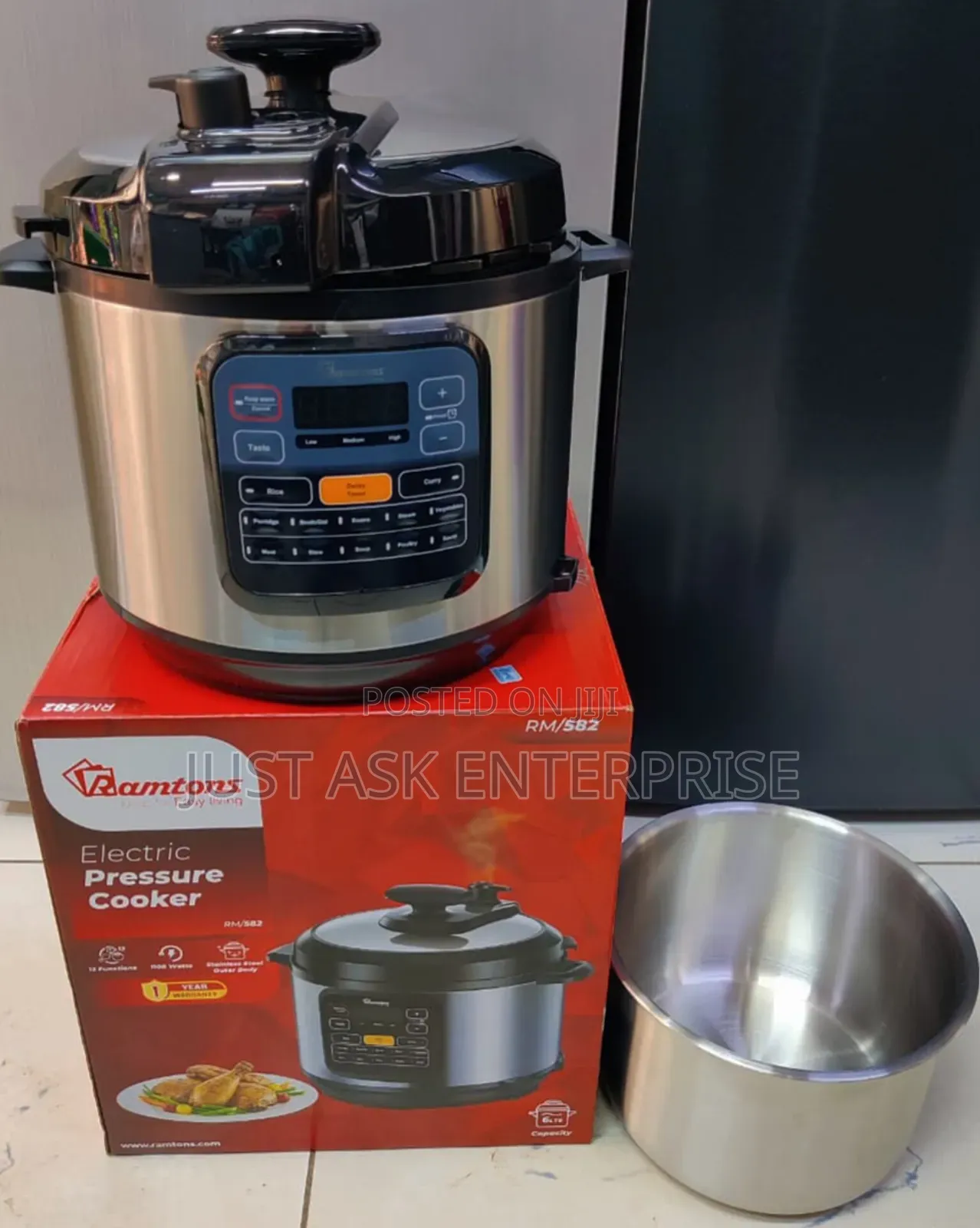Ramtons Pressure Cooker - Stainless Steel Pot 6 Litres (Rm/582)