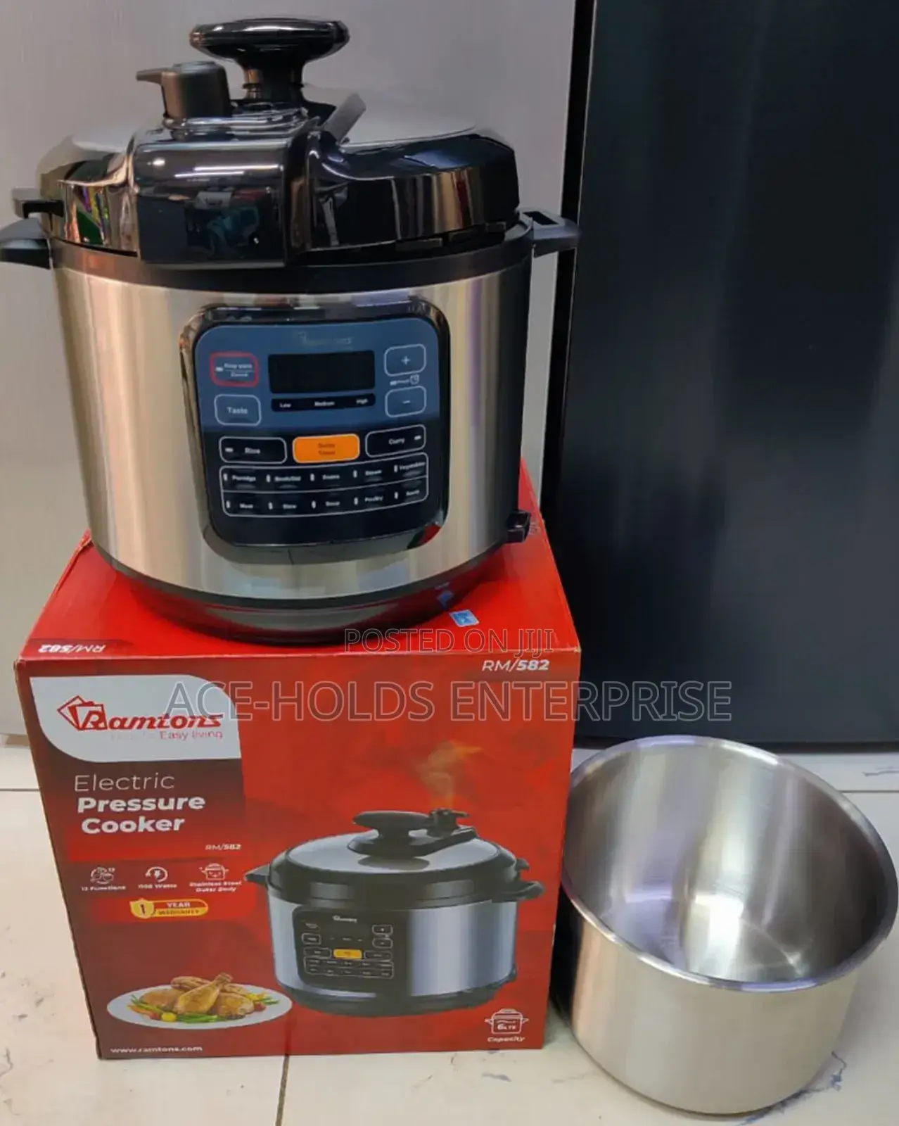 Ramtons Pressure Cooker - Stainless Steel Pot 6 Litres (Rm/582)