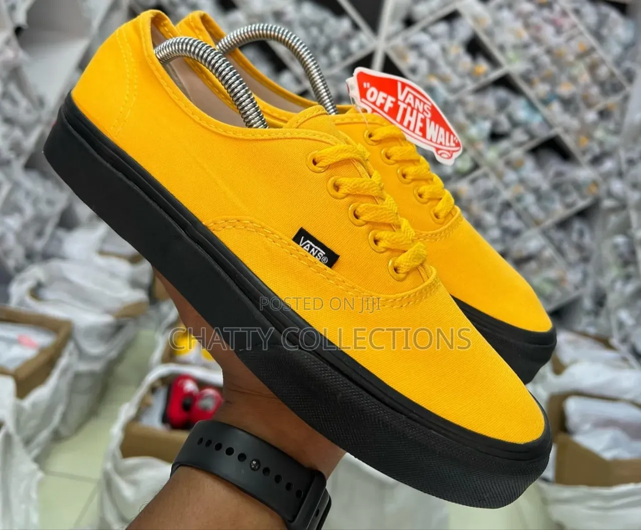 Mustard Yellow and Black Unisex Vans Shoes Sizes 38 to 45